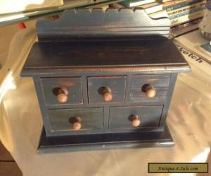 Item Apothecary Cabinet 5 Drawer Solid Wood Antique Vintage Blue; Excellent Condition for Sale