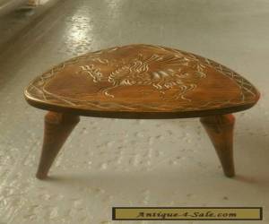 Item Vintage Carved Oak Stool for Sale