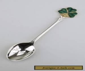 Sterling Silver and Enamel Shamrock Ireland Souvenir Spoon 1974 for Sale