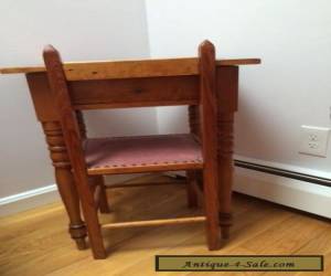 Item antique child's writing desk with draw and chair for Sale