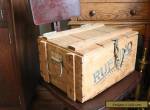 Vintage Wooden Wine Crate Box with Handles, Latch and Chain for Sale