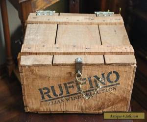 Item Vintage Wooden Wine Crate Box with Handles, Latch and Chain for Sale