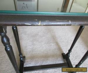 Item Vintage Knoxville Wood Side Table w Glass Top for Sale