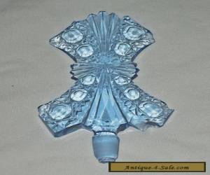 Item VINTAGE ICY BLUE CZECH CUT GLASS PERFUM BOTTLE for Sale