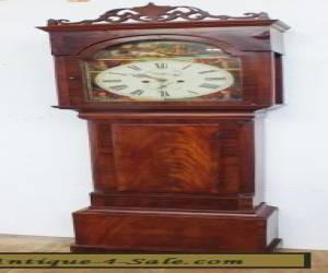 Amazing 19THC Antique Scottish Longcase Grandfather Clock 8 day Painted Dial for Sale