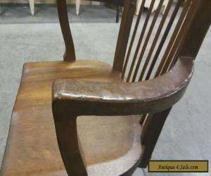 Item Antique/Vintage Oak Wood wooden rolling Slat tilt  Swivel Desk Office Arm Chair for Sale