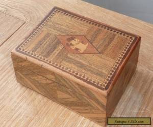 VINTAGE INLAID WOODEN JEWELLERY / TRINKET BOX WITH SCOTTY DOGS for Sale