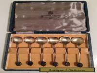 Sheffield Harrison Bros & Housen Silver Teaspoons & Box