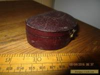 Good quality Antique presentation box for Silver Napkin Ring.Leather with Brass