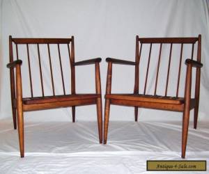 Item pair of vintage walnut mid century modern danish baumritter lounge chairs dux  for Sale