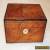 VICTORIAN WALNUT VENEER SEWING/JEWELLERY BOX,BRASS FITTINGS,RED LINED INTERIOR. for Sale