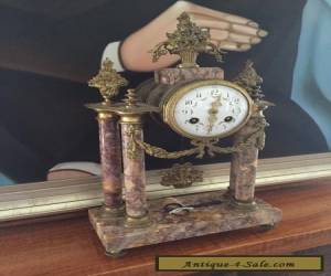 Item French Louis Xvi Marble Clock Set Garnitures Pendule Cassolettes urns violette for Sale