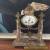 French Louis Xvi Marble Clock Set Garnitures Pendule Cassolettes urns violette for Sale