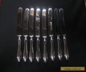 Set of 8 Sterling Silver handled Dinner Knives monogrammed "S" for Sale