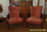 PAIR OF MID-CENTURY HOLLYWOOD REGENCY CANED TUFTED SIDE CHAIRS  for Sale