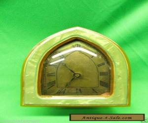 Table Mantle Bedside Clock Bakelite or Early Plastic Celluloid Resin Has Bracket for Sale