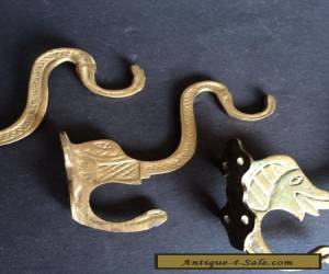 Item 3 Antique Brass Elephant Curtain Rod Drapery Brackets Holders ?  for Sale