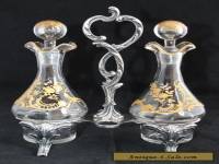 Antique Victor Saglier Silver Plated French Castor Cruet Set gold gild St Louis