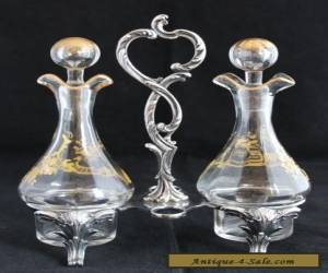 Item Antique Victor Saglier Silver Plated French Castor Cruet Set gold gild St Louis for Sale