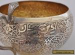 ANTIQUE INDIAN SILVER COBRA HANDLE BOWL WITH RARE ARABIC INSCRIPTION for Sale