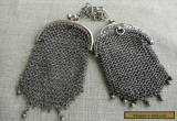 Antique silver mesh purses both with internal divided pouches for Sale