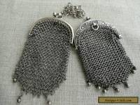 Antique silver mesh purses both with internal divided pouches