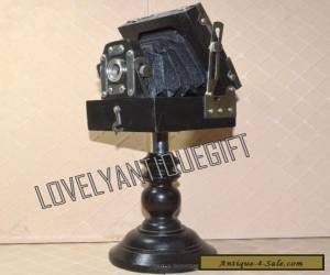 Item Collectible Awesome Antique Vintage Brass Stylish Wooden CAMERA With Stand for Sale