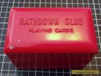BAKELITE 'RATHDOWN CLUB" PLAYING CARD BOX - DOUBLE - BRIGHT RED