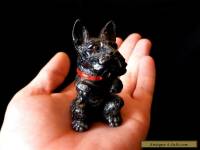 JAPAN Antique / Vintage 3" cold painted METAL figurine SCOTTISH TERRIER DOG
