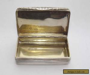 Item ANTIQUE GEORGIAN HALLMARKED SOLID SILVER STERLING SNUFF BOX BIRMINGHAM 1830  for Sale