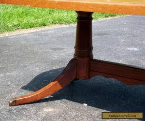 Item Antique Vintage Mersman Leather Top Coffee Table with Gold Trim  for Sale