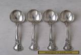 Pretty Set of 4 Antique Solid Sterling Silver Coffee Spoons c. 1910 for Sale