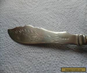 Item Antique Victorian Silver Plate Butter Knife Carved Wood Handle for Sale