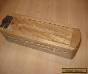 Item VINTAGE HAND CARVED WOODEN PENCIL BOX for Sale