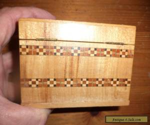 Item vintage wooden playing card box with inlay  for Sale