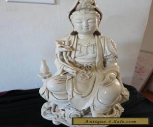 LARGE DEHUA GUAN YIN KWAN-YIN STATUE SIGNED for Sale