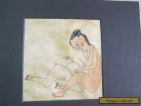 Shunga Chinese art Qing dynasty around 1870 hand painted on silk 12cm x 15cm