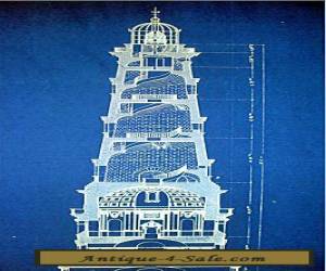 Item Vintage Lighthouse Ships Beacon Blueprint Plan 13"x17"  (200) for Sale