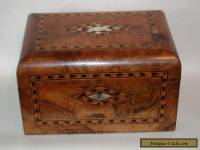 Antique 19c Domed Inlaid Walnut Sewing Box For Restoration