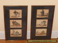 Six Antique Framed Chinese Genre Character Prints Hand Colored 6 Images 