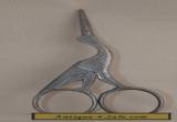 Vintage FRENCH Silver Plate Stork Sewing Scissors / Needle Point for Sale