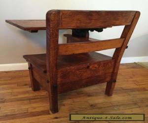 Item RARE Child's Antique School Desk Chair wood metal Mission Flamed Oak Very Small for Sale