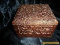 Vintage  Hand Carved Wood Box