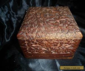 Vintage  Hand Carved Wood Box for Sale