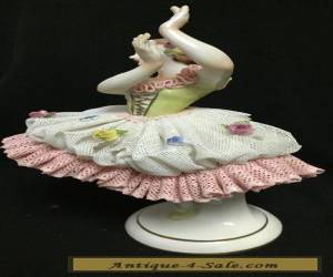 Item Antique Dresden porcelain lace figurine ballerina dancer V13566 for Sale