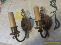 Vintage  Pair of Very Ornate Wall Light Lamp Sconces