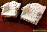 Tufted Club Chair's SET Chippendale Shabby Mid Century Modern 2 Lounge Retro htf for Sale