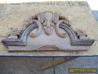 ANTIQUE VICTORIAN ARCHITECTURAL CREST Carved Wood VTG FURNITURE PEDIMENT PROJECT