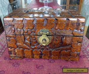 Vintage Carved Wooden Box for Sale