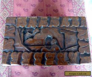 Item Vintage Carved Wooden Box for Sale